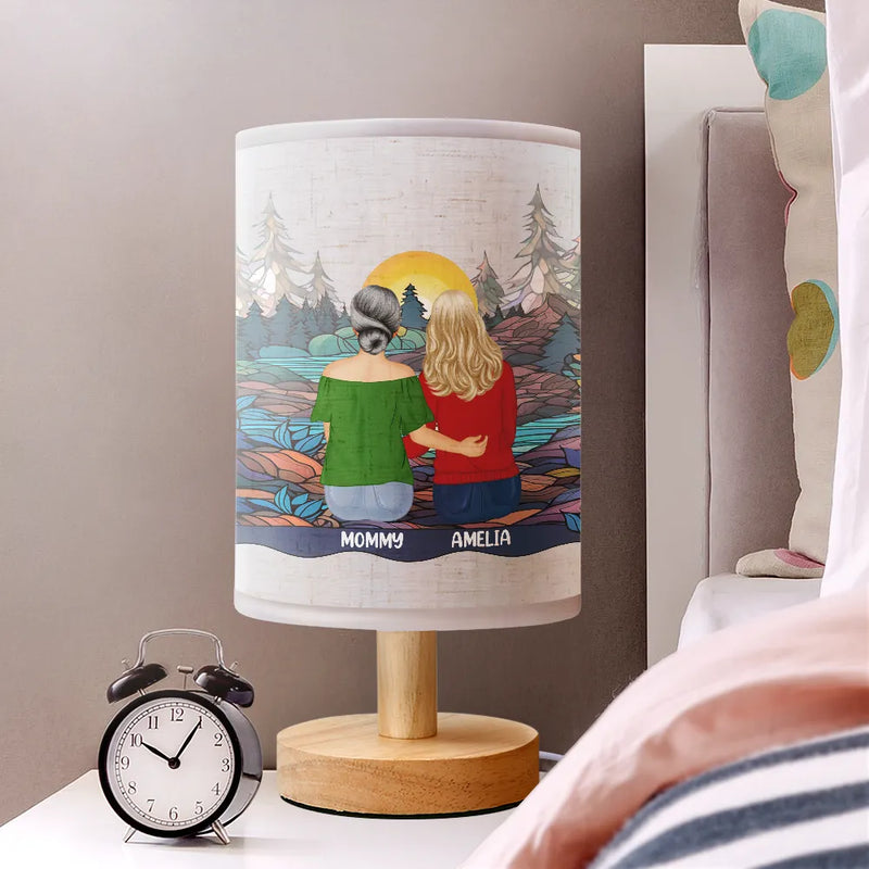 Happy,Gift For Grandma,Gift For Mother,Gift For Women,Mom,Children,Gift For Wife - Forever Love Mom And Her Children - Personalized Fabric Lamp