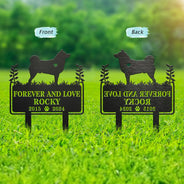 Memorial,Sad,Dog Lovers,Dog Mom,Dog Dad - Forever Loved Dog Memorial - Personalized Metal Garden Stake