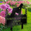 Memorial,Sad,Dog Lovers,Dog Mom,Dog Dad - Forever Loved Dog Memorial - Personalized Metal Garden Stake