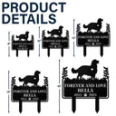 Memorial,Sad,Dog Lovers,Dog Mom,Dog Dad - Forever Loved Dog Memorial - Personalized Metal Garden Stake