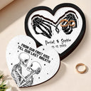 Gift For Husband,Gift For Wife,Gift For Boyfriend,Gift For Girlfriend,Custom Photo,Love,Gift For Couples - Forever & Always Skeleton Couple - Personalized 2-Layered Wooden Ring Dish
