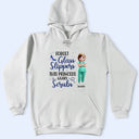Nurse,Gifts For Colleagues,Gift For Bestie,Happy - Forget Glass Slippers This Princess Wears Scrubs - Personalized T Shirt