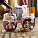 Pet Lovers, Pet Mom, Happy - Forget Mother's Day Pet Mom - Personalized Stemless Wine Glass