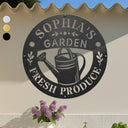 Happy,Gardening,Backyard,Gift For Women,Gift For Yourself,Gift For Men - Fresh Produce Garden - Personalized Cutout Metal Sign