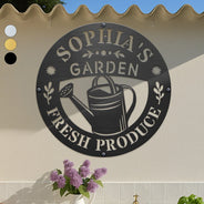 Happy,Gardening,Backyard,Gift For Women,Gift For Yourself,Gift For Men - Fresh Produce Garden - Personalized Cutout Metal Sign