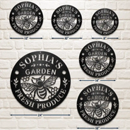 Happy,Gardening,Backyard,Gift For Women,Gift For Yourself,Gift For Men - Fresh Produce Garden - Personalized Cutout Metal Sign