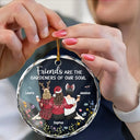 Christmas,Gift For Bestie,Happy - Friends Are The Gardeners Of Our Soul - Personalized Circle Glass Ornament