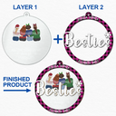 Gift For Bestie, Gift For Sisters, Gifts For Colleagues, Christmas, Love - Friends Besties Are The Family You Choose - Personalized 2-Layered Mix Ornament