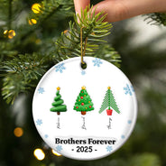 Christmas,Gift For Bestie,Gift For Sisters,Gift For Brothers,Gift For Sibling,Happy,Cousin,Family,Top Market - Friends Forever Christmas Tree 3D Inflated - Personalized Circle Ceramic Ornament
