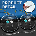 Gift For Bestie - Friends Sisters Siblings Are Like Stars Sea Glass - Personalized Circle Glass Ornament