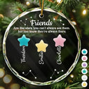 Gift For Bestie - Friends Sisters Siblings Are Like Stars Sea Glass - Personalized Circle Glass Ornament