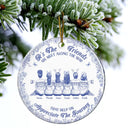 Gift For Women, Gift For Bestie, Christmas, Happy - Friends We Meet Along The Way Toile De Jouy Besties - Personalized Circle Ceramic Ornament