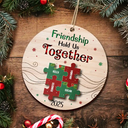 Gift For Bestie - Friendship Hold Us Together Christmas Besties - Personalized 2-Layered Wooden Ornament