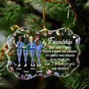 Gift For Bestie, Old Best friends, Gift For Sisters, Happy, Christmas - Friendship Isn't About Who You've Known The Longest - Personalized Medallion Glass Ornament