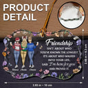 Gift For Bestie, Old Best friends, Gift For Sisters, Happy, Christmas - Friendship Isn't About Who You've Known The Longest - Personalized Medallion Glass Ornament
