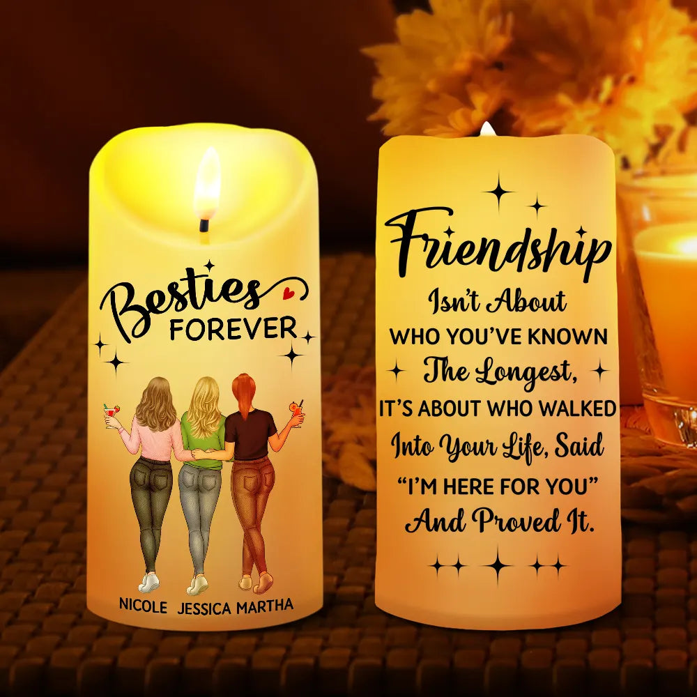 Gift For Bestie, Happy - Friendship Isn't About Who You've Known The Longest Best Friend - Personalized Flameless LED Candle