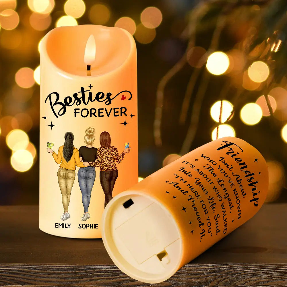 Gift For Bestie, Happy - Friendship Isn't About Who You've Known The Longest Best Friend - Personalized Flameless LED Candle