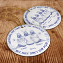 Happy,Christmas,Gifts For Colleagues,Gift For Bestie - Friendships May Start At The Workplace Colleagues Toile - Personalized Circle Ceramic Ornament