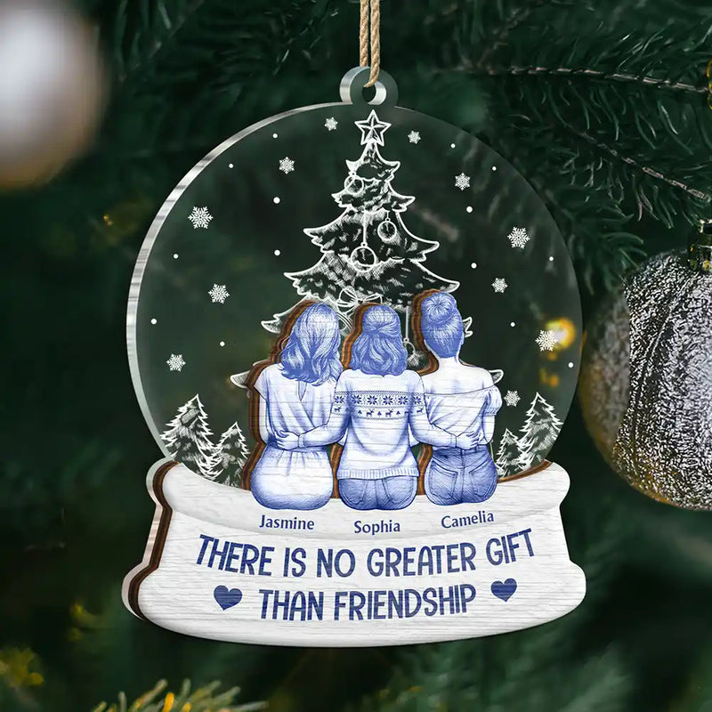 Christmas,Gift For Bestie,Happy - Friendships Sisters Are The Greatest Gift - Personalized 2-Layered Mix Ornament