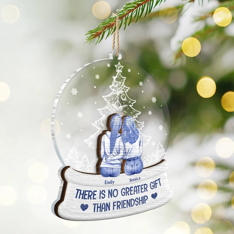 Christmas,Gift For Bestie,Happy - Friendships Sisters Are The Greatest Gift - Personalized 2-Layered Mix Ornament