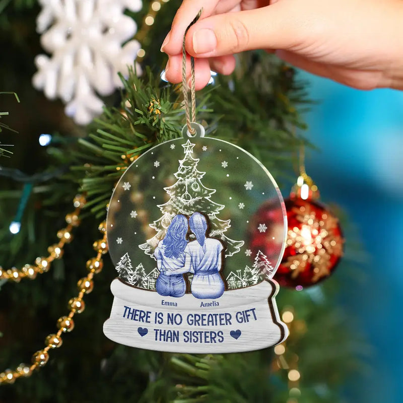 Christmas,Gift For Bestie,Happy - Friendships Sisters Are The Greatest Gift - Personalized 2-Layered Mix Ornament