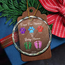 New baby,New Dad,New Mom,Pet Lovers,Pet Mom,Pet Dad,Pet Couple,Dog Lovers,Dog Mom,Dog Dad,Dog Couple,Cat Lovers,Cat Mom,Cat Dad,Cat Couple,Gift For Women,Gift For Men,Gift For Husband,Gift For Wife,Christmas,Happy - From Fur Mama To Baby Mama - Personalized Circle Glass Ornament