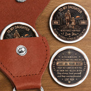 Top Market,Gift For Children,Inspirational,Gift For Mother,Mom - Daughter (Adult),Gift For Daughter,Vector - From Mom To Daughter Son Just Do Your Best - Personalized Leather Pocket Hug