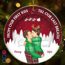 Gift For Couples, Gift For Men, Gift For Women, Gift For Boyfriend, Gift For Girlfriend, Christmas, Love - From Our First Kiss Couple Christmas - Personalized Circle Acrylic Ornament