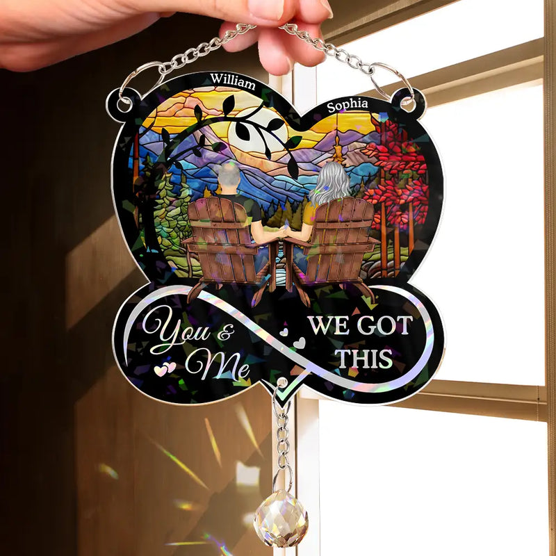 Gift For Couples, Gift For Husband, Gift For Wife, Gift For Boyfriend, Gift For Girlfriend, Love - From Our First Kiss Till Our Last Breath - Personalized Rainbow Suncatcher With Crystal Ball Prism