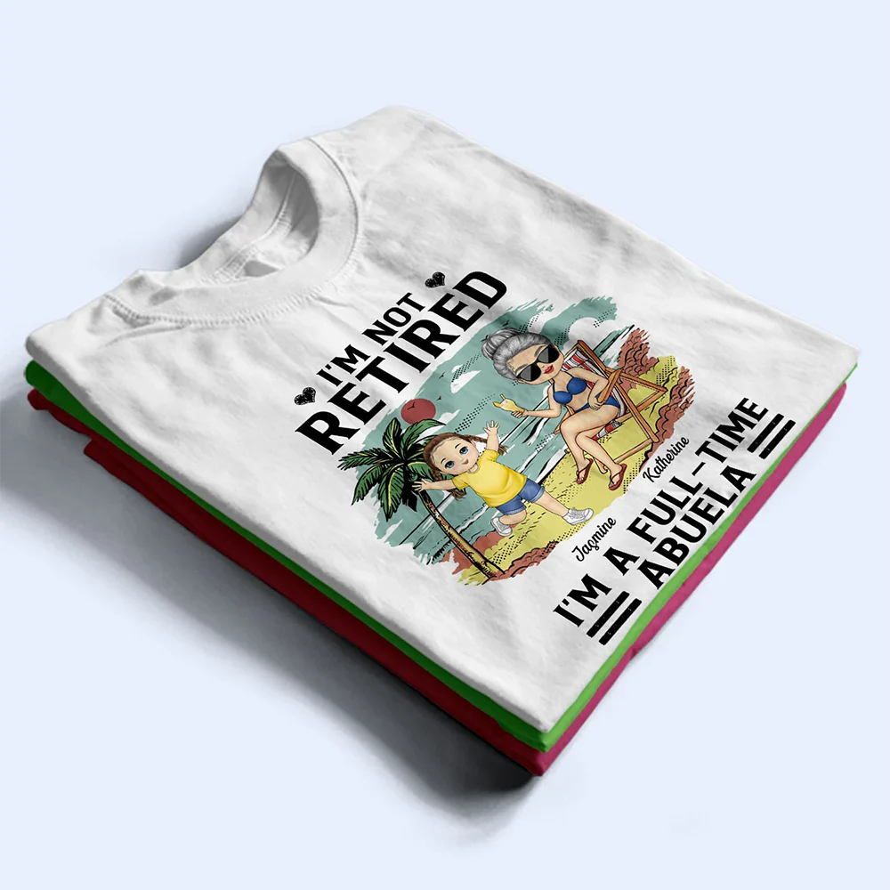 Gift For Grandma,Grandma,Grandkids,Beach - Full-time Grandma Beach View - Personalized T Shirt