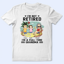 Gift For Grandma,Grandma,Grandkids,Beach - Full-time Grandma Beach View - Personalized T Shirt