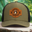 Dog Dad,Dog Mom,Dog Lovers,Funny - Fun 3D Effect Dog Service Human Do Not Pet - Personalized Leather Patch Hat