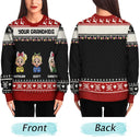 Family,Gift For Couples,Parents,Happy,Christmas - Fun Family Couple Pixel Art - Personalized Unisex Ugly Sweater