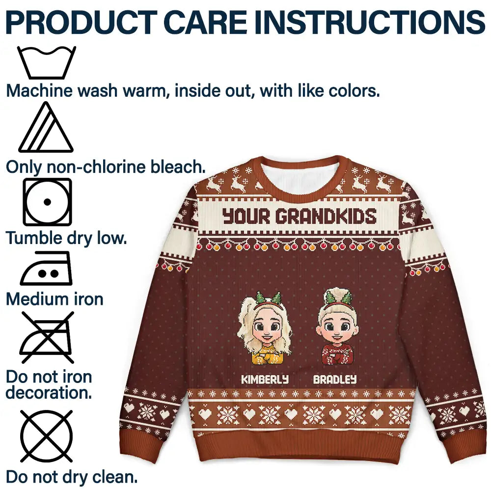 Family,Gift For Couples,Parents,Happy,Christmas - Fun Family Couple Pixel Art - Personalized Unisex Ugly Sweater