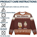 Family,Gift For Couples,Parents,Happy,Christmas - Fun Family Couple Pixel Art - Personalized Unisex Ugly Sweater