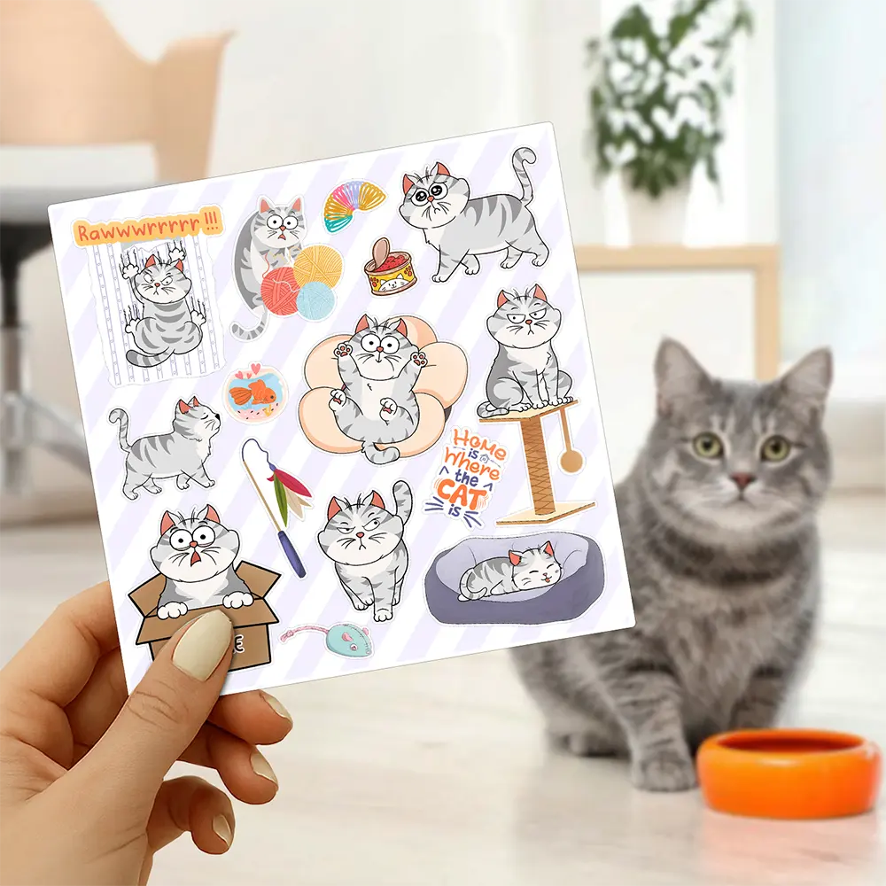 Pet Lovers - Funny Cat - Personalized Custom Vinyl Sticker Sheet