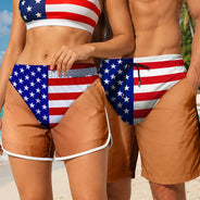 Humorous, Gift For Men, Beach, Gift For Yourself, Summer - Funny 3D Body Swim Trunks Countries Flag - Personalized Unisex Beach Shorts