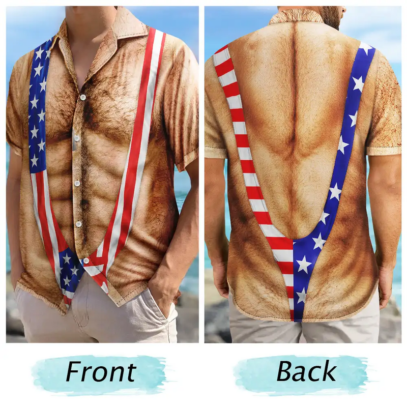 Beach, Summer, Gift For Men, Gift For Yourself, Humorous - Funny 3D Hairy Body Swimsuit - Personalized Hawaiian Shirt