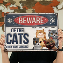 Pet Lovers,Pet Mom,Pet Dad,Funny - Funny Beware Of Dog Cat Friendly 3D Cartoon Pet - Personalized Classic Metal Signs
