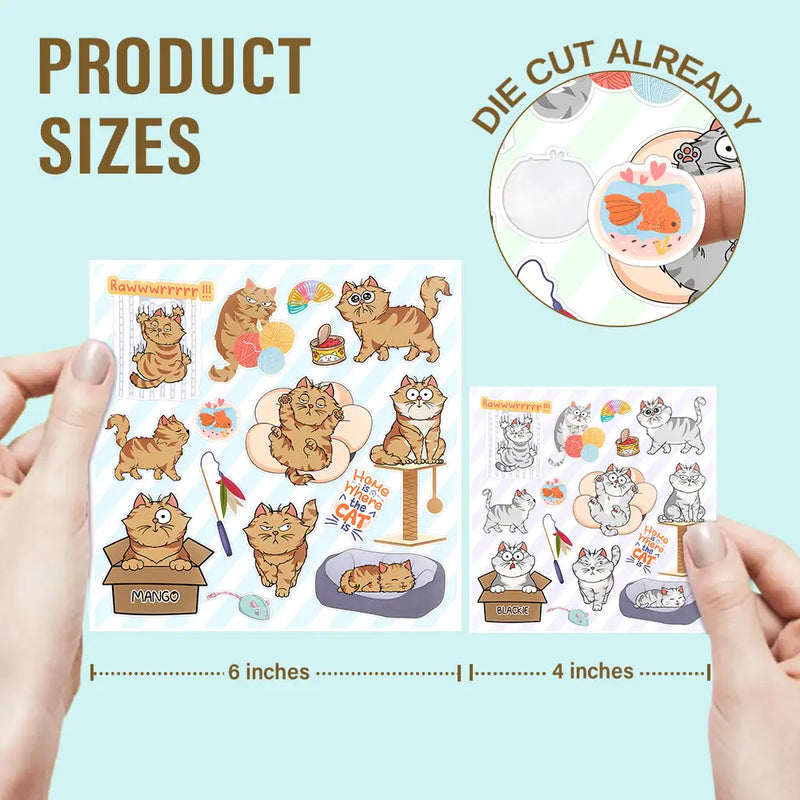Pet Lovers - Funny Cat - Personalized Custom Vinyl Sticker Sheet