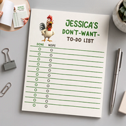 Gift For Colleagues,Humorous,Icon - Funny Chicken Don’t Want To-do List - Personalized Notepad