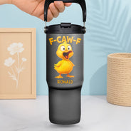 Gift For Yourself,Gifts For Colleagues,Funny - Funny Chicken F-Caw-F - Personalized 30oz Tumbler With Handle