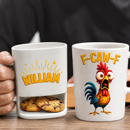 Funny Chicken F-Caw-F - Personalized Cookie Mug