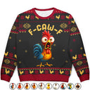 Farm,Happy,Gift For Yourself,Gift For Women,Gift For Men,Christmas - Funny Chicken F-Caw-F - Personalized Unisex Ugly Sweater