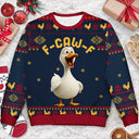 Farm,Happy,Gift For Yourself,Gift For Women,Gift For Men,Christmas - Funny Chicken F-Caw-F - Personalized Unisex Ugly Sweater