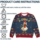 Farm,Happy,Gift For Yourself,Gift For Women,Gift For Men,Christmas - Funny Chicken F-Caw-F - Personalized Unisex Ugly Sweater