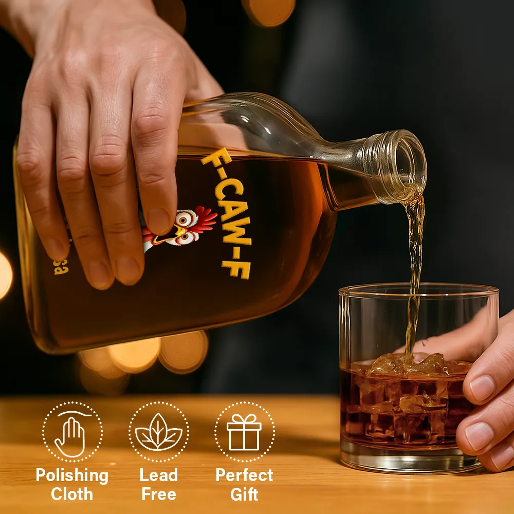 Gift For Yourself,Gifts For Colleagues,Funny - Funny Chicken F-Caw-F - Personalized Whiskey Bottle