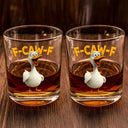 Funny,Gift For Yourself,Gifts For Colleagues,Gift For Bestie - Funny Chicken F-Caw-F - Personalized Whiskey Glass