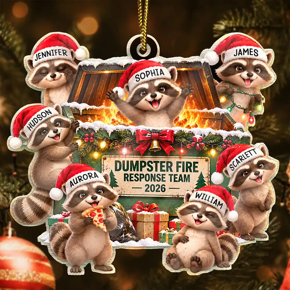 Christmas,Gift For Colleagues,Humorous,Icon,Top Market - Funny Christmas Gift For Coworkers - Personalized Dumpster Fire Response Team Acrylic Ornamenta