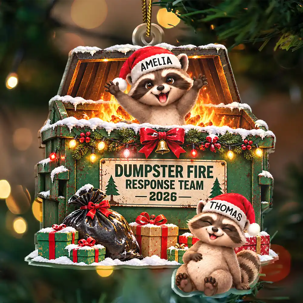 Christmas,Gift For Colleagues,Humorous,Icon,Top Market - Funny Christmas Gift For Coworkers - Personalized Dumpster Fire Response Team Acrylic Ornamenta